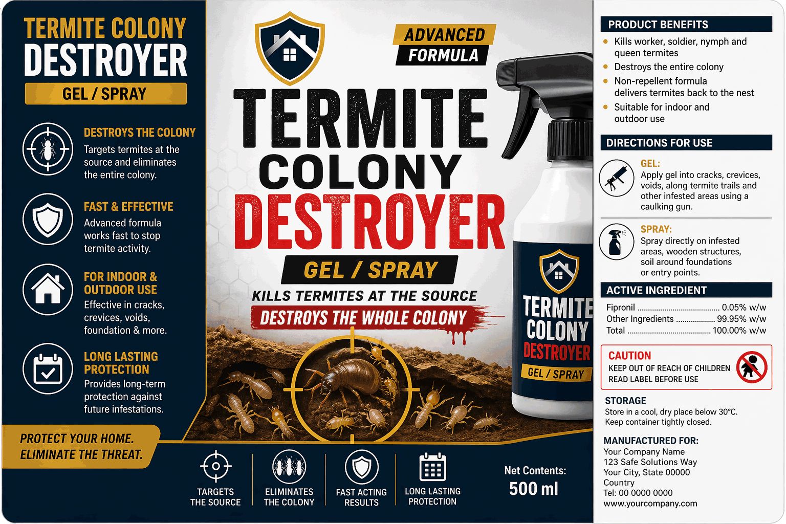 Termite Colony Destroyer Spray & Gel Combo Pack